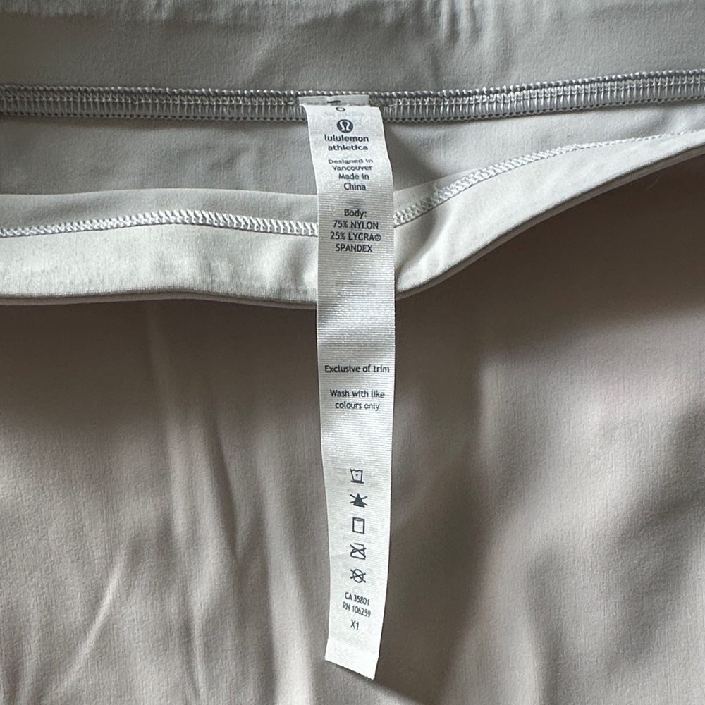 Lululemon White/cream midi skirt